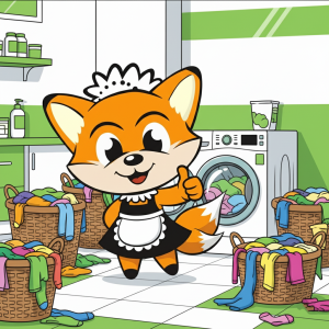 Sedang mencuci baju dengan mesin