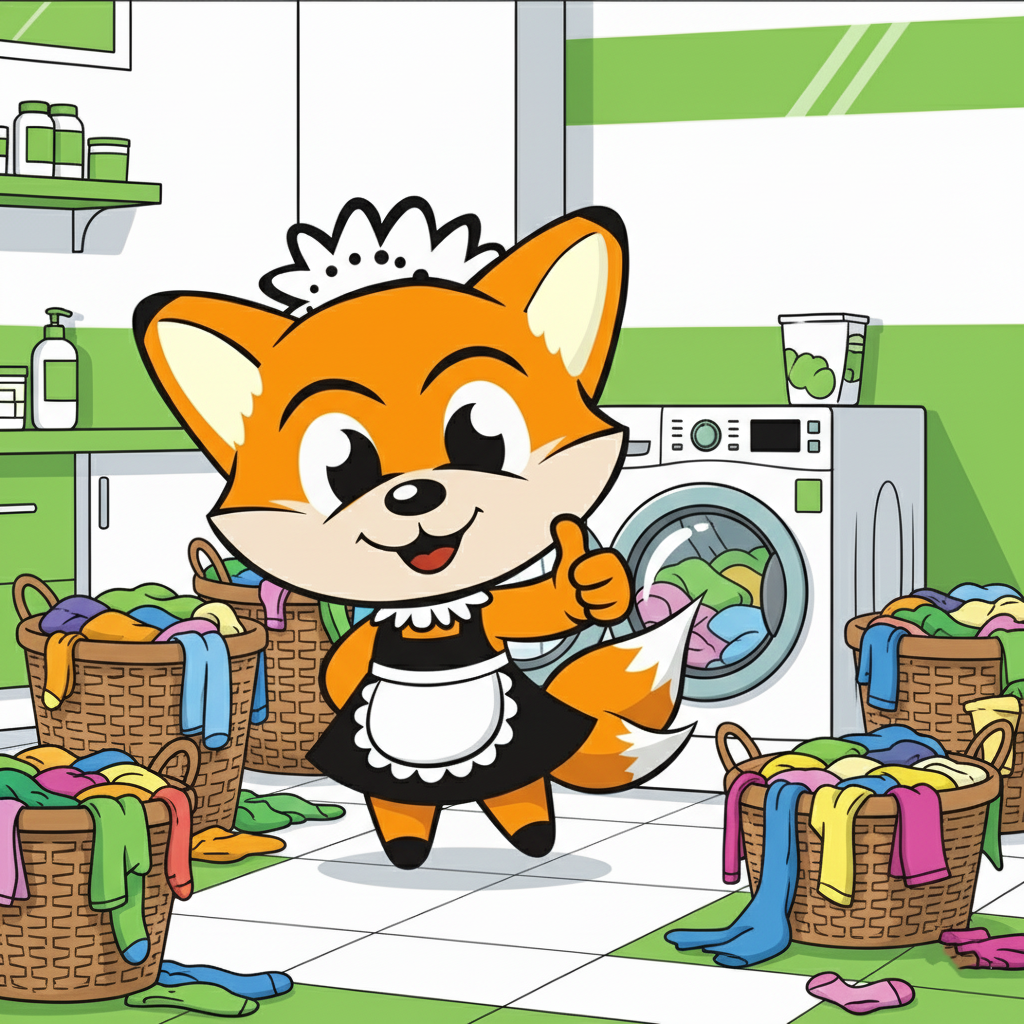 Sedang mencuci baju dengan mesin